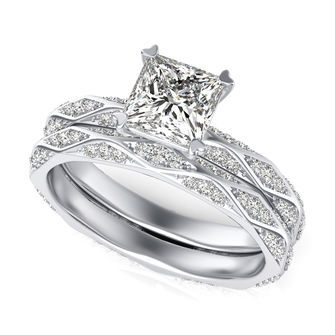 Eternity Engagement Ring With Matching Band