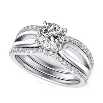 Solitaire Engagement Ring With Matching Band