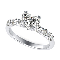 Engagement Ring With Side Stones Set In U Shape Prongs