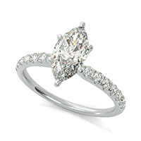Classic Engagement Ring With Prong Set Side Stones
