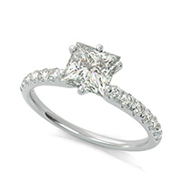 Classic Engagement Ring With Prong Set Side Stones