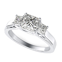 Classic Three Stone Trellis Engagement Ring 
