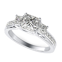 Amore Classic Three Stone Trellis Engagement Ring 