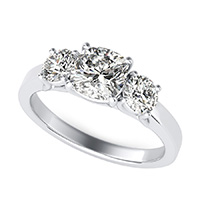 Classic Three Stone Trellis Engagement Ring 