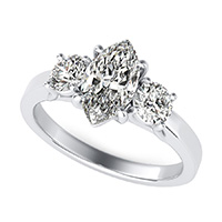 Classic Three Stone Trellis Engagement Ring 