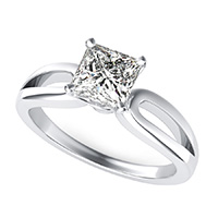 Victoria Royal Solitaire Infinity Split Shank Engagement Ring