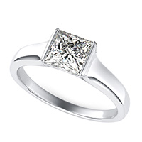 Half Bezel Solitaire Engagement Ring