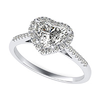 Cathedral Halo Engagement Ring With Side Stones