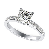 Classic Engagement Ring With Channel Set Side Stones