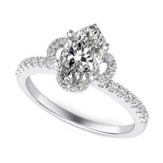 Clover Halo Engagement Ring