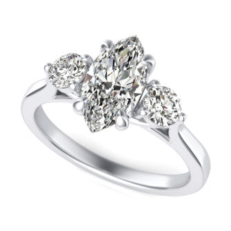 Trellis Cathedral Three Stone Engagement Ring