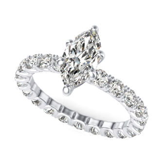 U Shape Prong Eternity Engagement Ring
