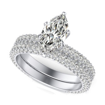 Micro Pave Engagement Ring With Matching Band