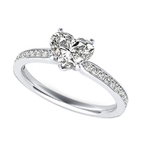 Classic Engagement Ring With Pave Side Stones