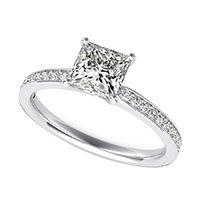 Classic Engagement Ring With Pave Side Stones
