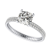 Double Row Eternity Engagement Ring with Milgrain