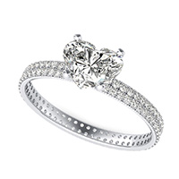 Double Row Eternity Engagement Ring with Milgrain
