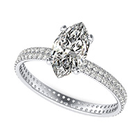 Double Row Eternity Engagement Ring with Milgrain