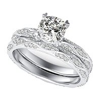 Alexis Pave Eternity Engagement Ring With Matching Wedding Band