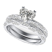 Alexis Pave Eternity Engagement Ring With Matching Wedding Band
