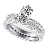 Alexis Pave Eternity Engagement Ring With Matching Wedding Band