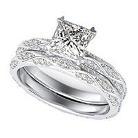 Alexis Pave Eternity Engagement Ring With Matching Wedding Band