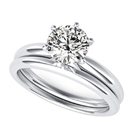 Classic Solitaire Engagement Ring With Matching Band