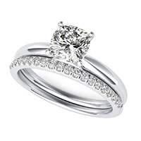 Delicate And Classic Solitaire Engagement Ring With Matching Band