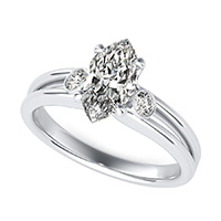 Taj Three Stone Engagement Ring