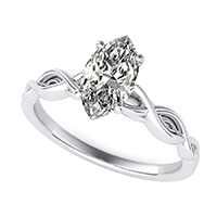 Infinity Twist Solitaire Engagement Ring