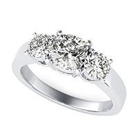 Classic Basket Three Stone Engagement Ring