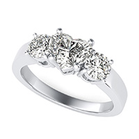 Classic Basket Three Stone Engagement Ring