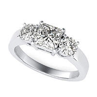 Classic Basket Three Stone Engagement Ring